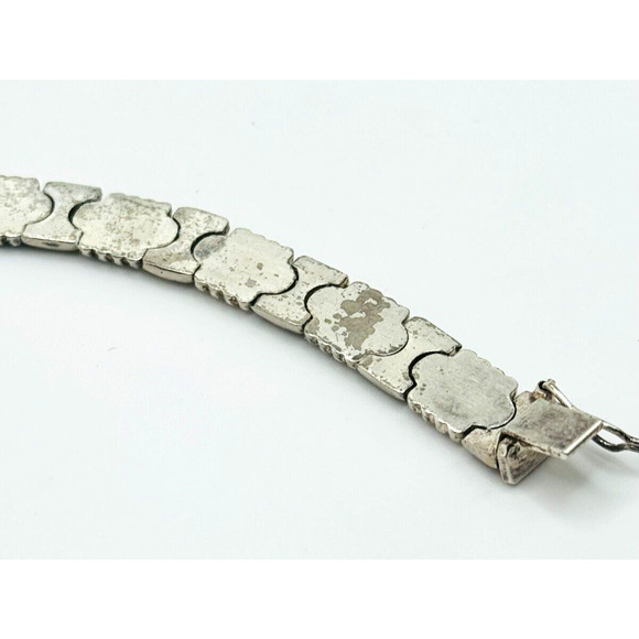 925 Sterling Silver Italy Fancy Link Bracelet 7 1/2" Stamped & Tested 18.29 G - Picture 5 of 5